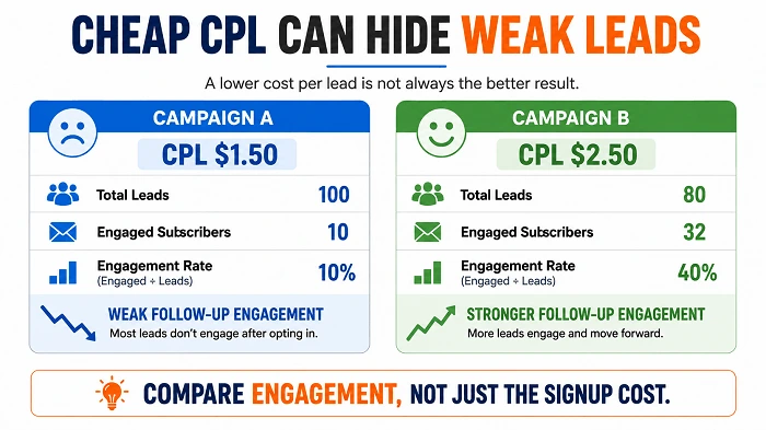Cheap CPL Can Hide Weak Leads