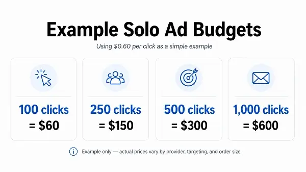 Example Solo Ad Budgets Example Solo Ad Budgets