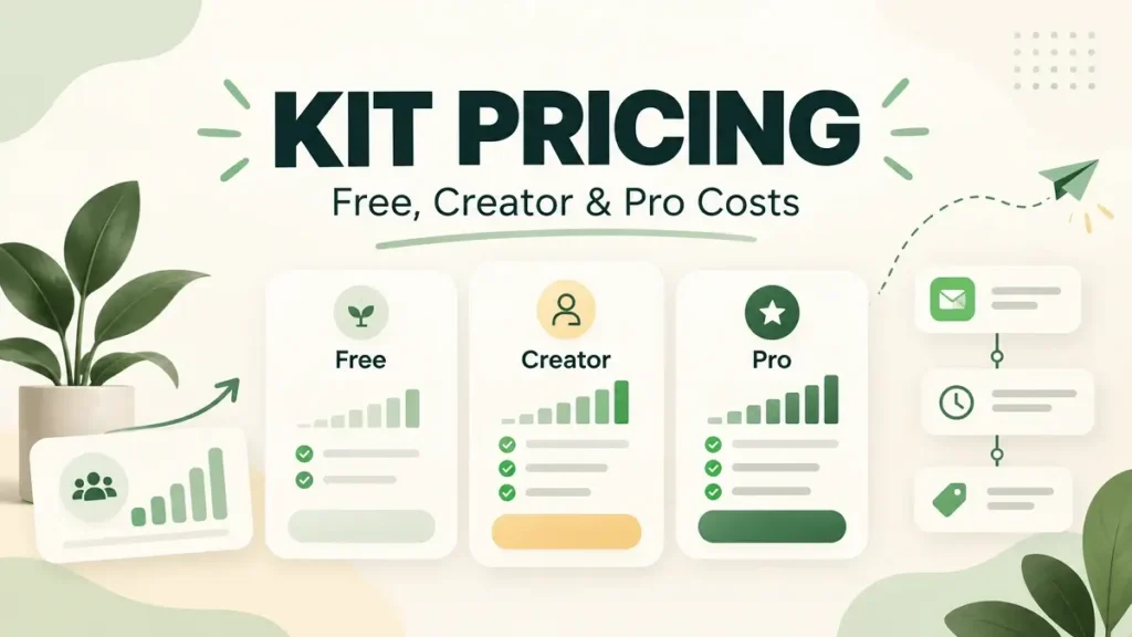 Kit pricing guide with subscribers, creator email marketing and automation features